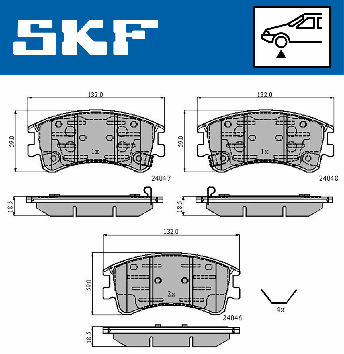 Sada brzdových platničiek kotúčovej brzdy SKF